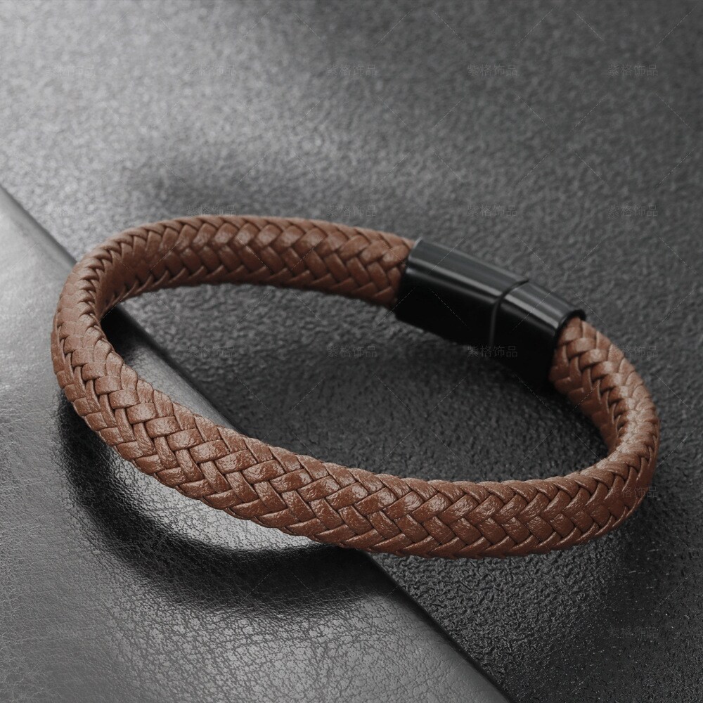 1 Piece Simple Casual Style Woven Shape Leather Men's Bracelet h5 